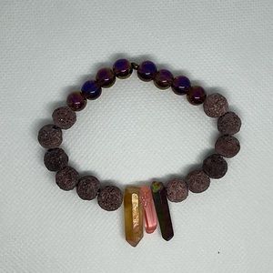 Crystal Lava Rock Bracelet